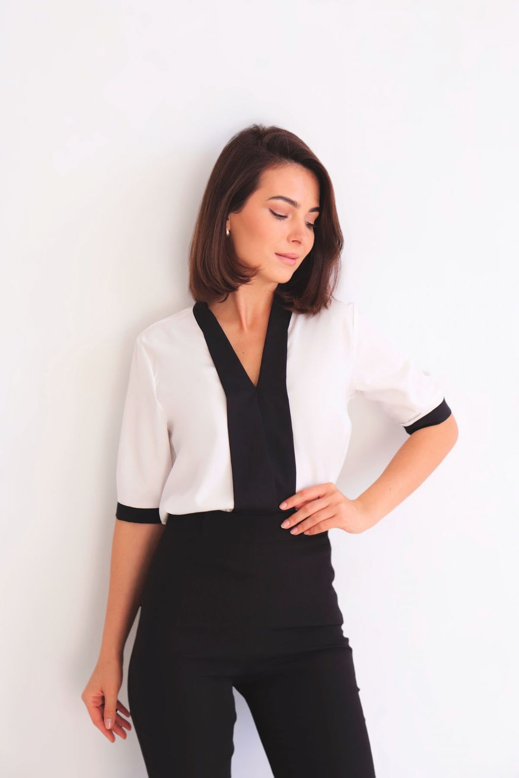 Martichelli Блуза белая с чёрным  фото 5