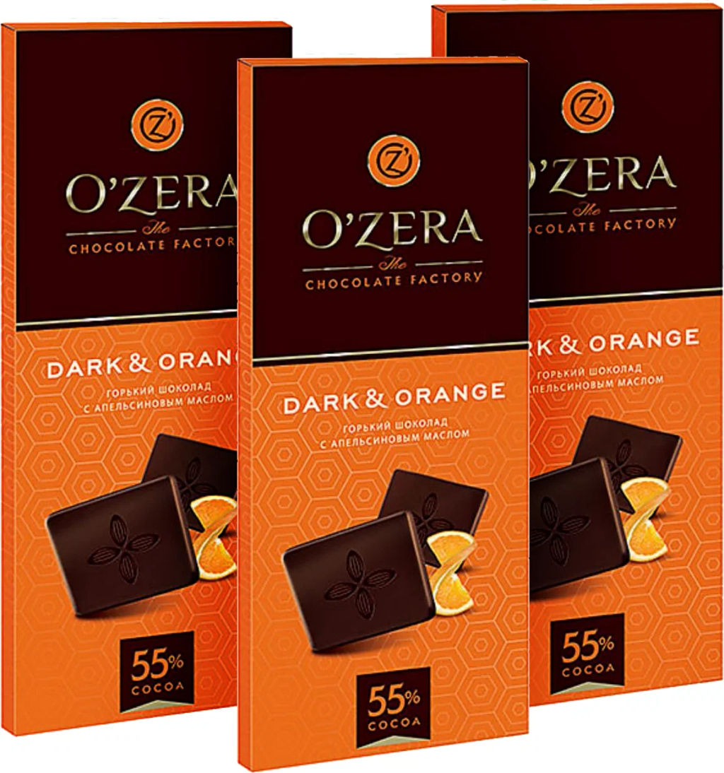 OZera, шоколад горький с апельсиновым маслом Dark&Orange, 90 г - O`zera фото 2
