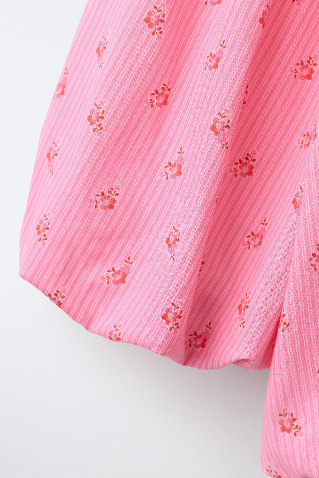 BLUSA ABULLONADA ESTAMPADA FLORES / Rosa - Zara фото 3