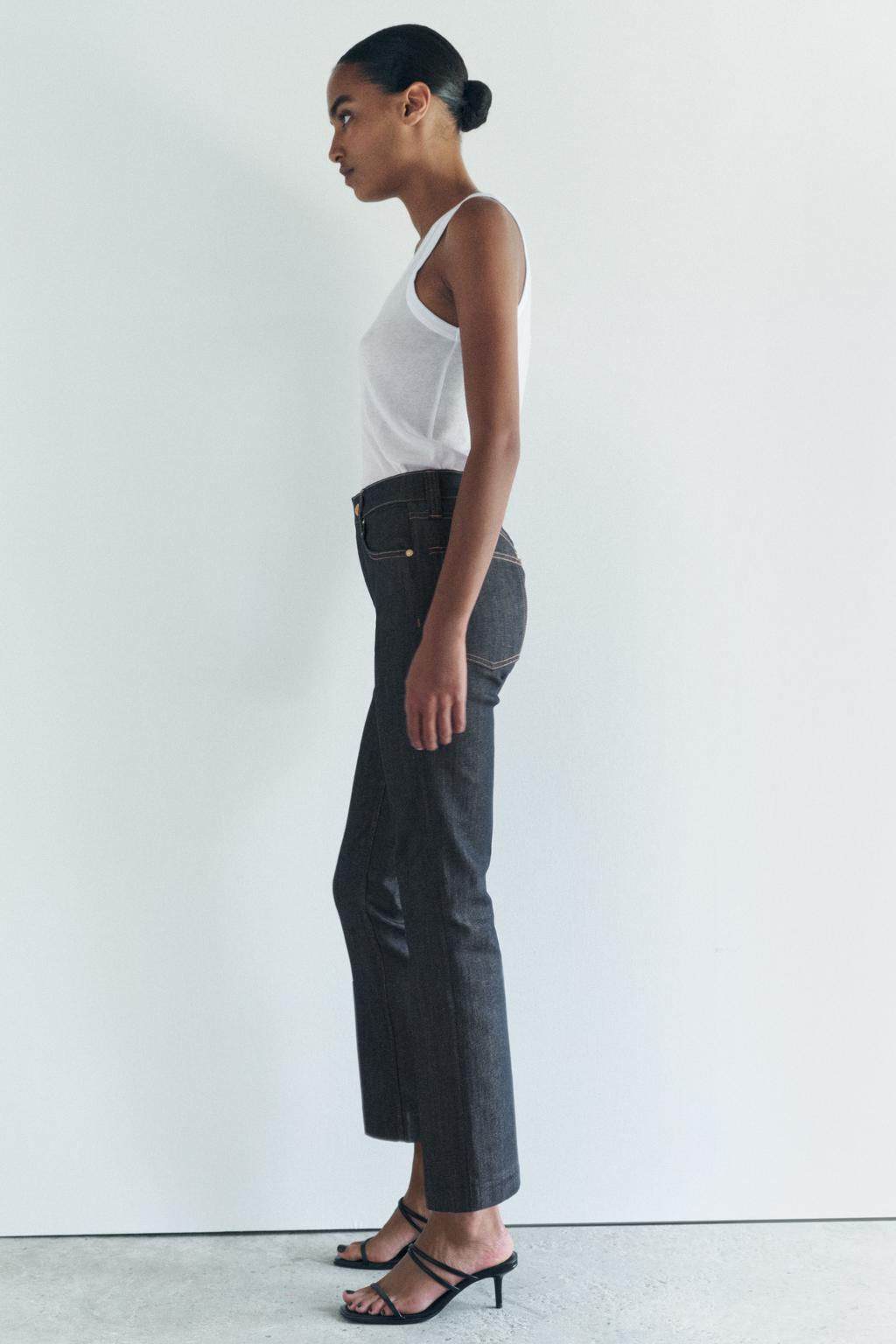 ZW COLLECTION BOOTCUT HIGH-WAIST CROPPED JEANS - Zara фото 7