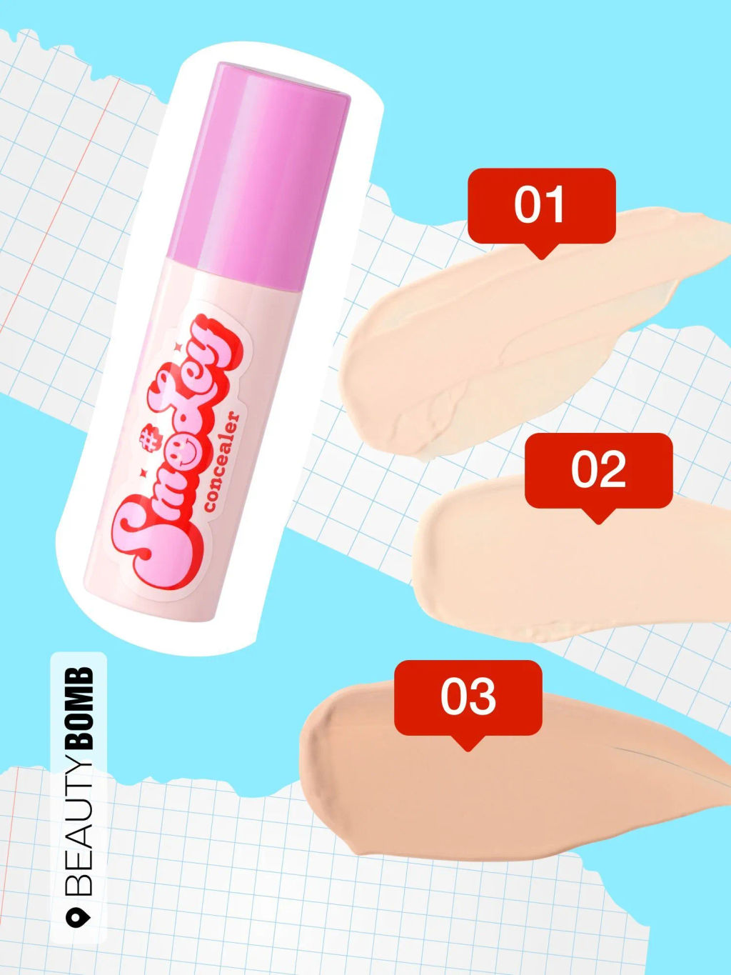 Beauty Bomb Жидкий консилер для лица Smiley тон 03 бежевый  фото 9