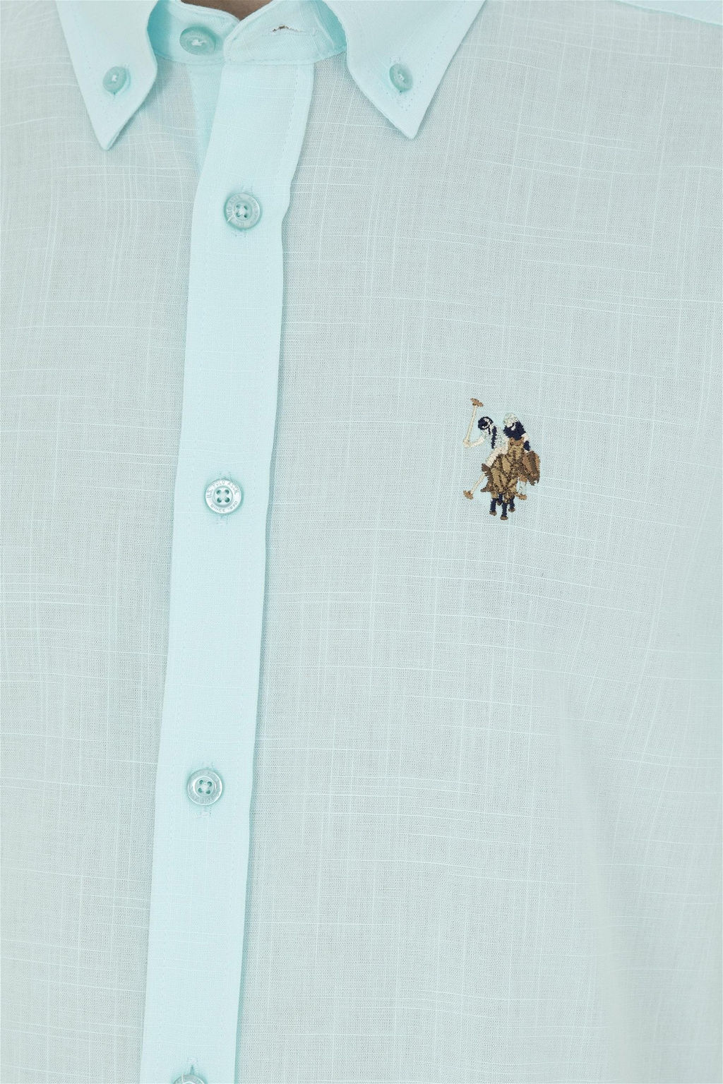 Мужская вода -зеленая рубашка с короткими рукавами в корзине - U.s. polo assn фото 7