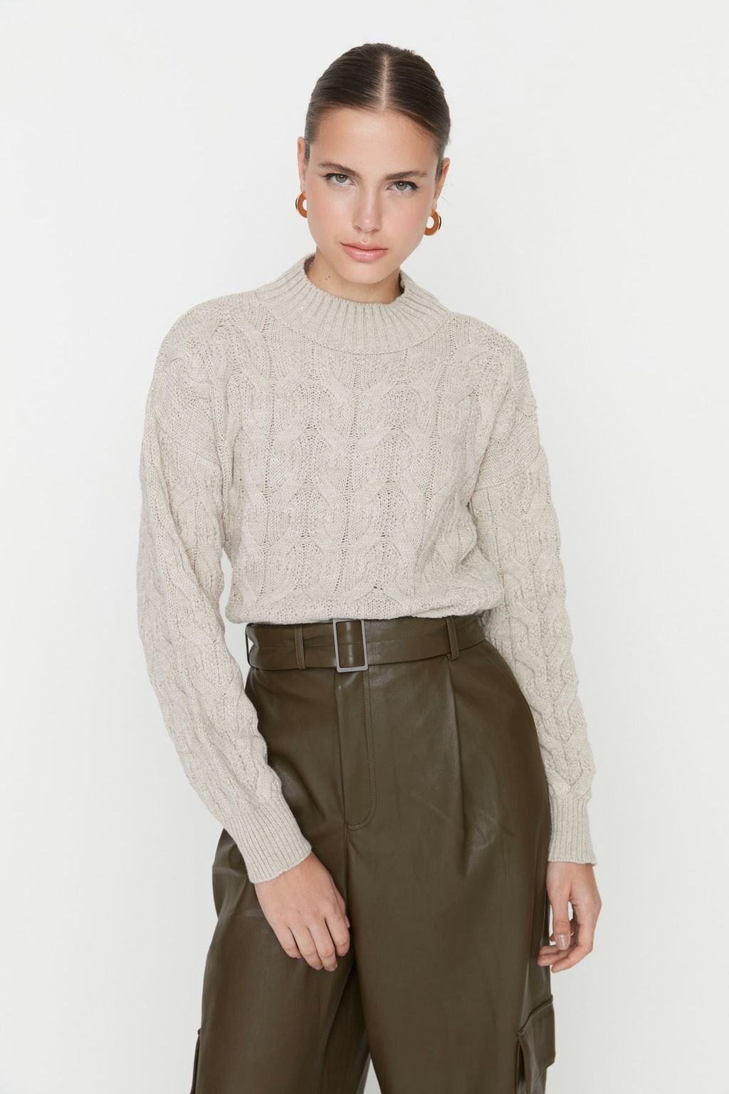 Tas Crop Dik Yaka Triko Kazak TWOAW22KZ1634