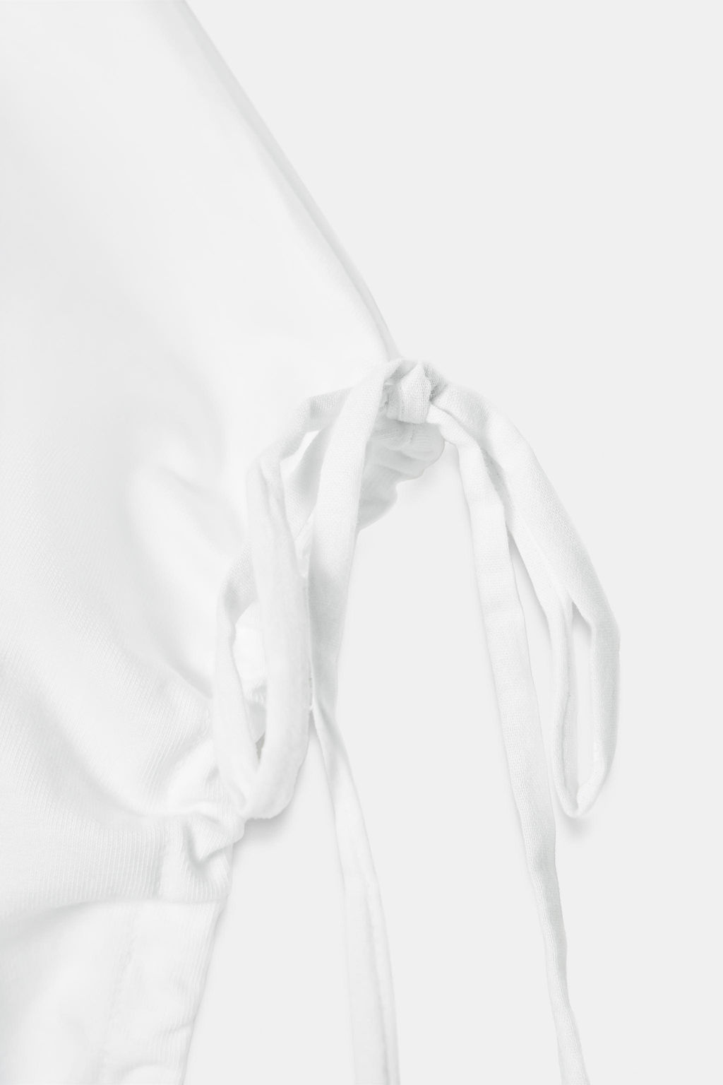 COTTON T-SHIRT WITH TIES - Zara фото 10