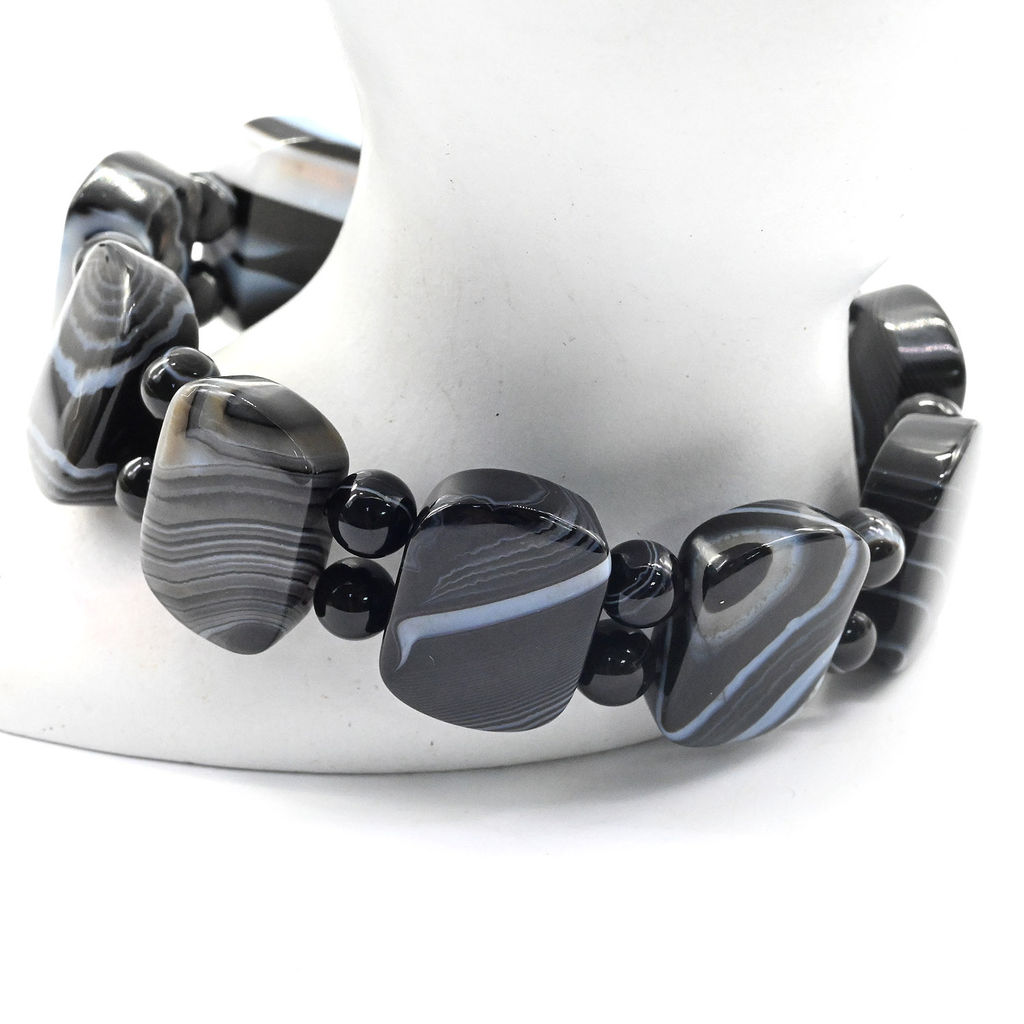 Браслет из агата глазкового сегмент 20*14мм, 44г