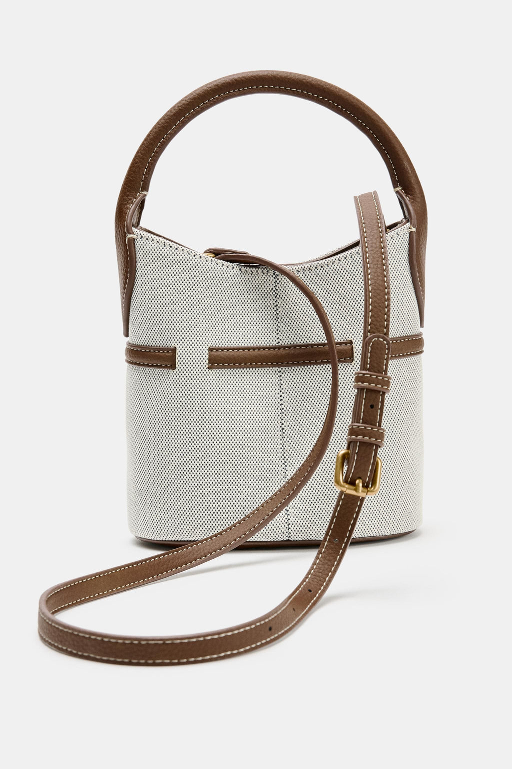 MINI SACA CANVAS HEBILLA / Beige claro - Zara фото 3