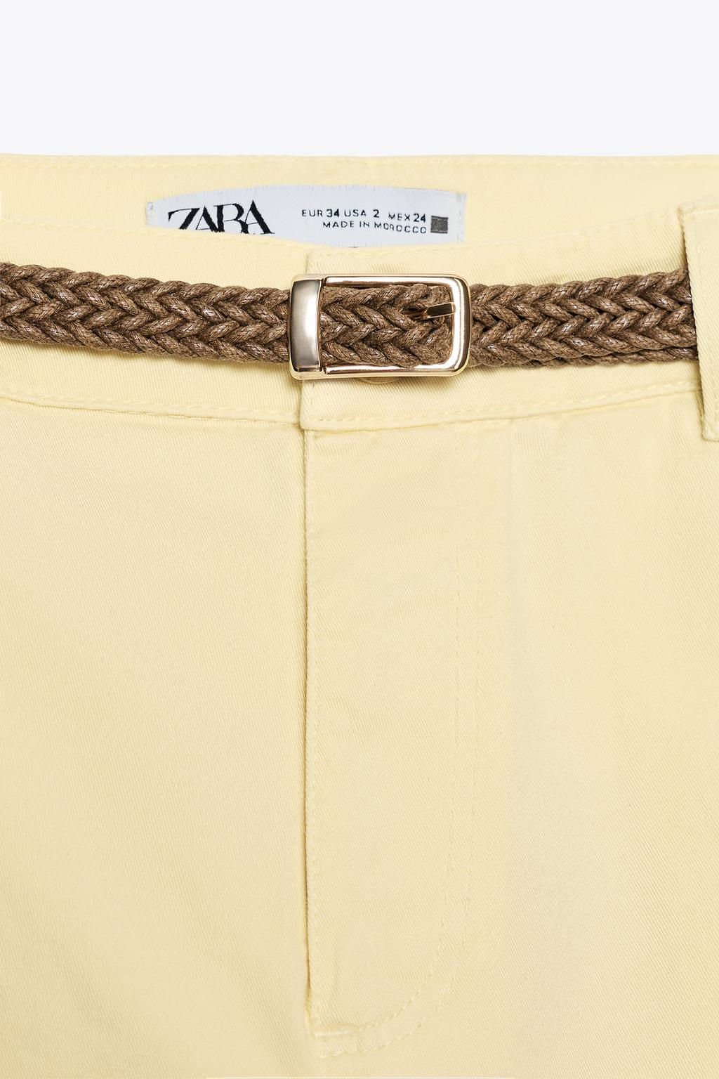 CHINO TROUSERS WITH BRAIDED BELT - Zara фото 8