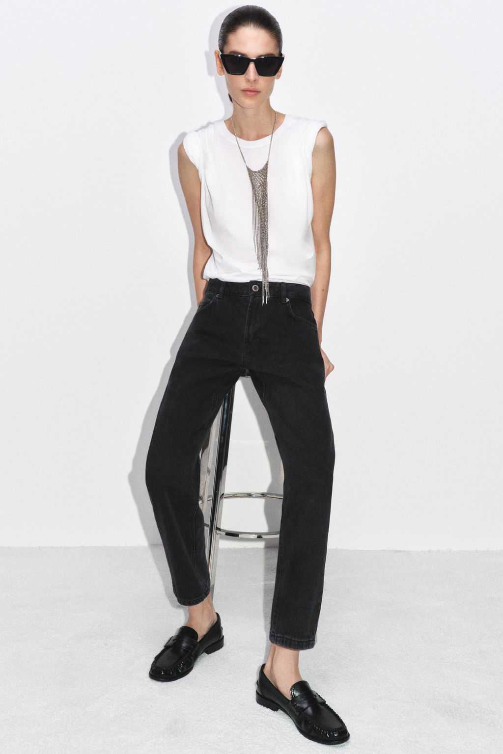 ZW COLLECTION MID-WAIST FULL LENGTH JEANS - Zara фото 21