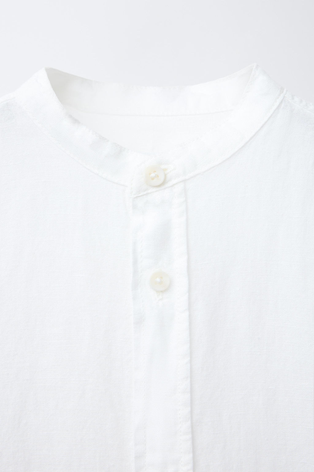 COTTON LINEN STAND COLLAR SHIRT - Zara фото 3