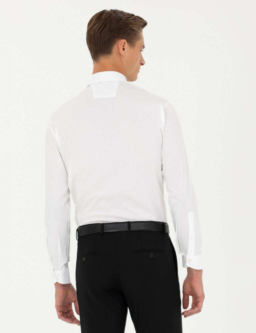 Белая классическая рубашка из хлопка приталенного кроя - Cacharel фото 5