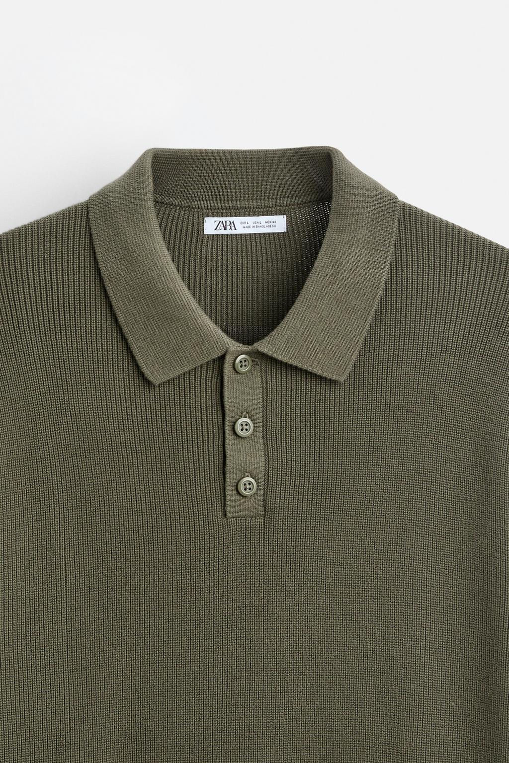 PURL KNIT POLO SHIRT - Zara фото 24