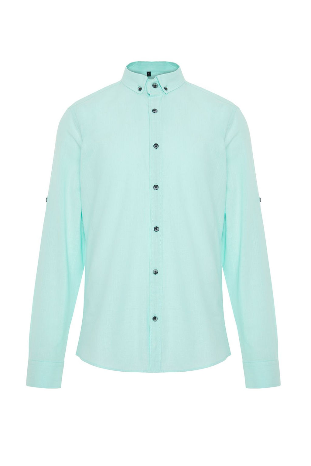 TRENDYOL MAN Koyu Yesil Dugmeli Yaka Apoletli Slim Fit Uzun Kol %100 Pamuklu Keten Gorunumlu Gomlek TMNSS20GO0189 - Trendyolmilla фото 35