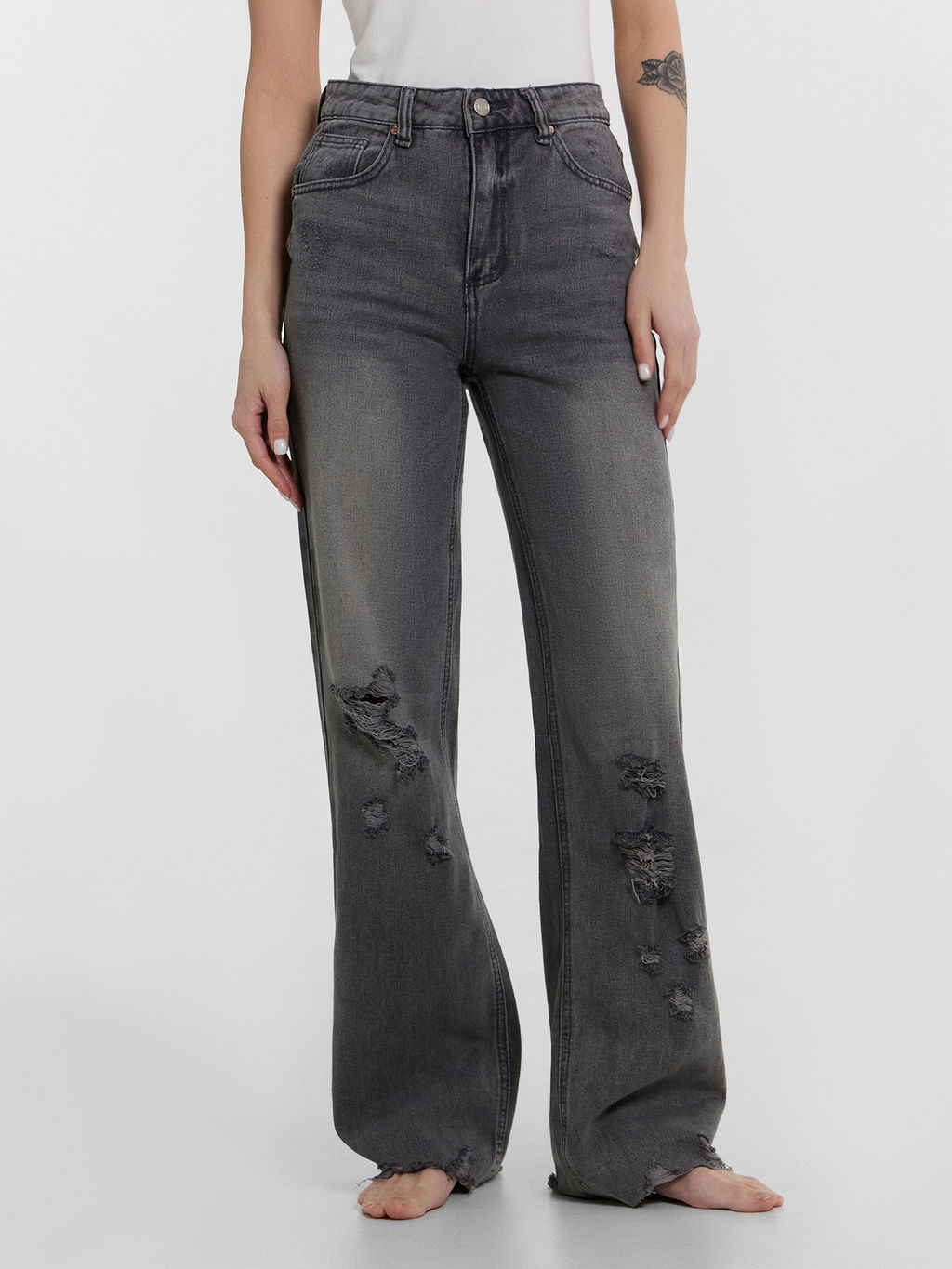 Джинсы женские Mark Formelle из хлопка серые фото 2