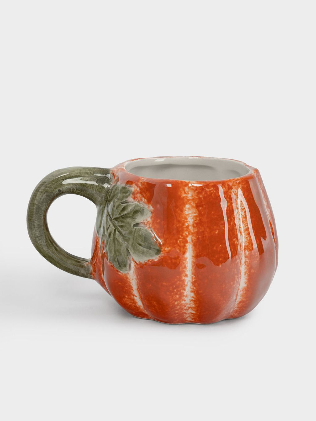 Кружка, 440 мл, керамика D, оранжево-зеленая, Тыква с листом, Bright pumpkin - Anna lafarg фото 6
