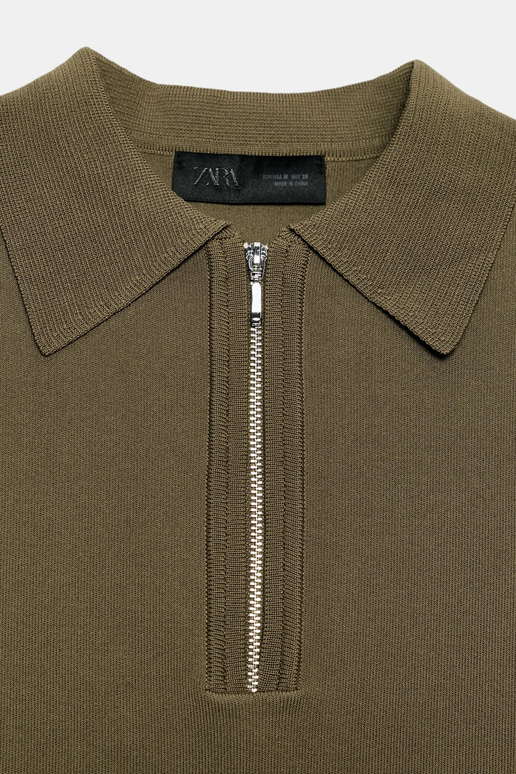 POLO PUNTO CREMALLERA MANGA CORTA / Khaki - Zara фото 10