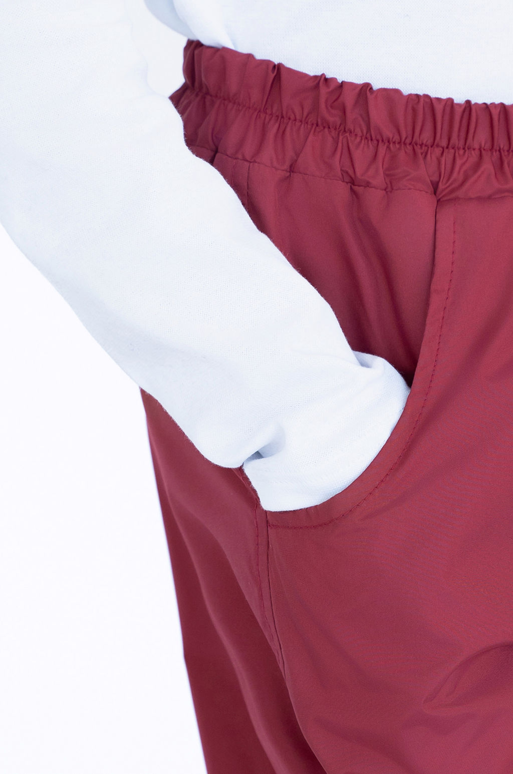 Брюки на поясе демисезонные бордовые