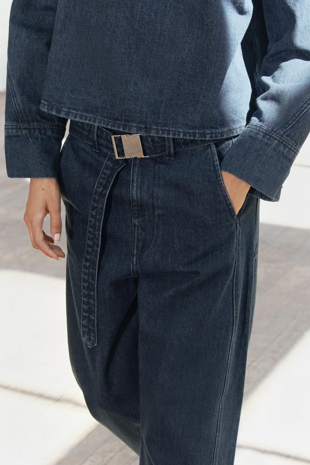 ZW COLLECTION STRAIGHT-LEG MID-RISE JEANS - Zara фото 4