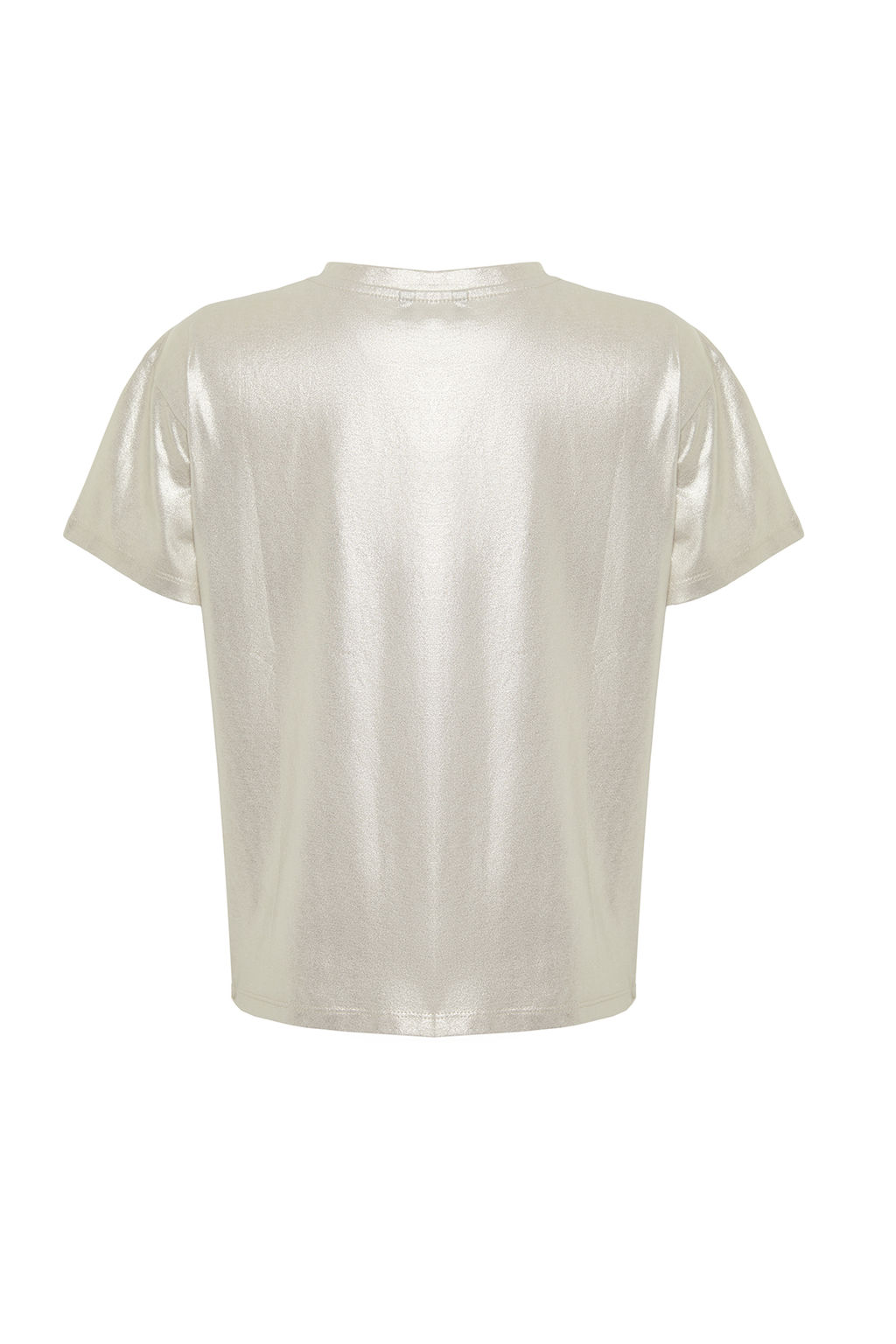 Alt?n Varak Bask?l? Regular/Normal Kal?p Orme Bluz TWOSS24BZ00097