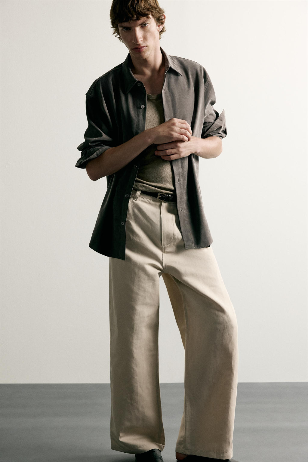 PANTAL?N RELAXED FIT ALGOD?N - LINO / Beige - Zara фото 4