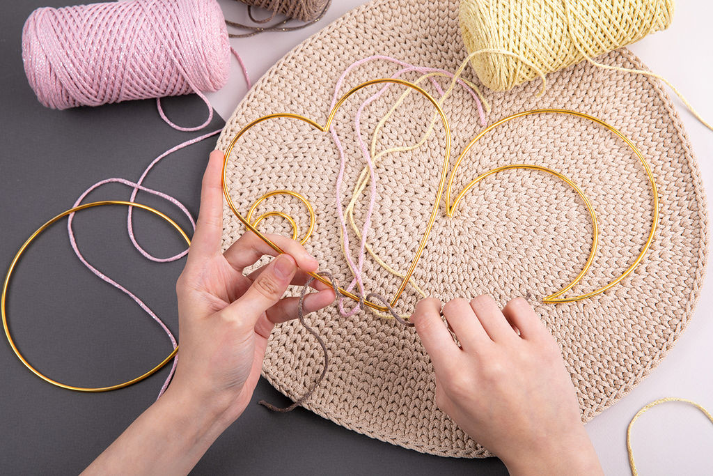 Для вязания Gamma RKH-030 Каркас для рукоделия сердце (заготовка) сталь металл под золото