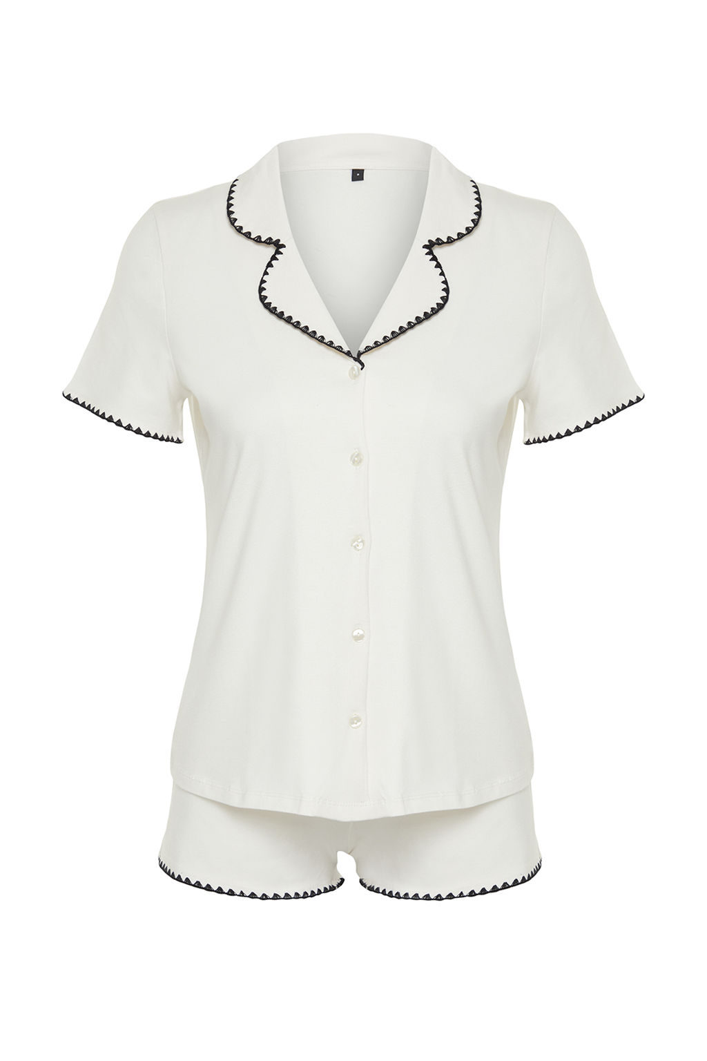 Trendyolmilla Premium Mavi Nak?s Detayl? Modal Sortlu Orme Pijama Tak?m? THMSS24PT00064  фото 8