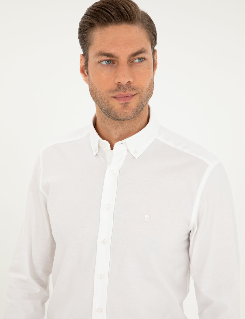 Beyaz Slim Fit Uzun Kollu G_mlek