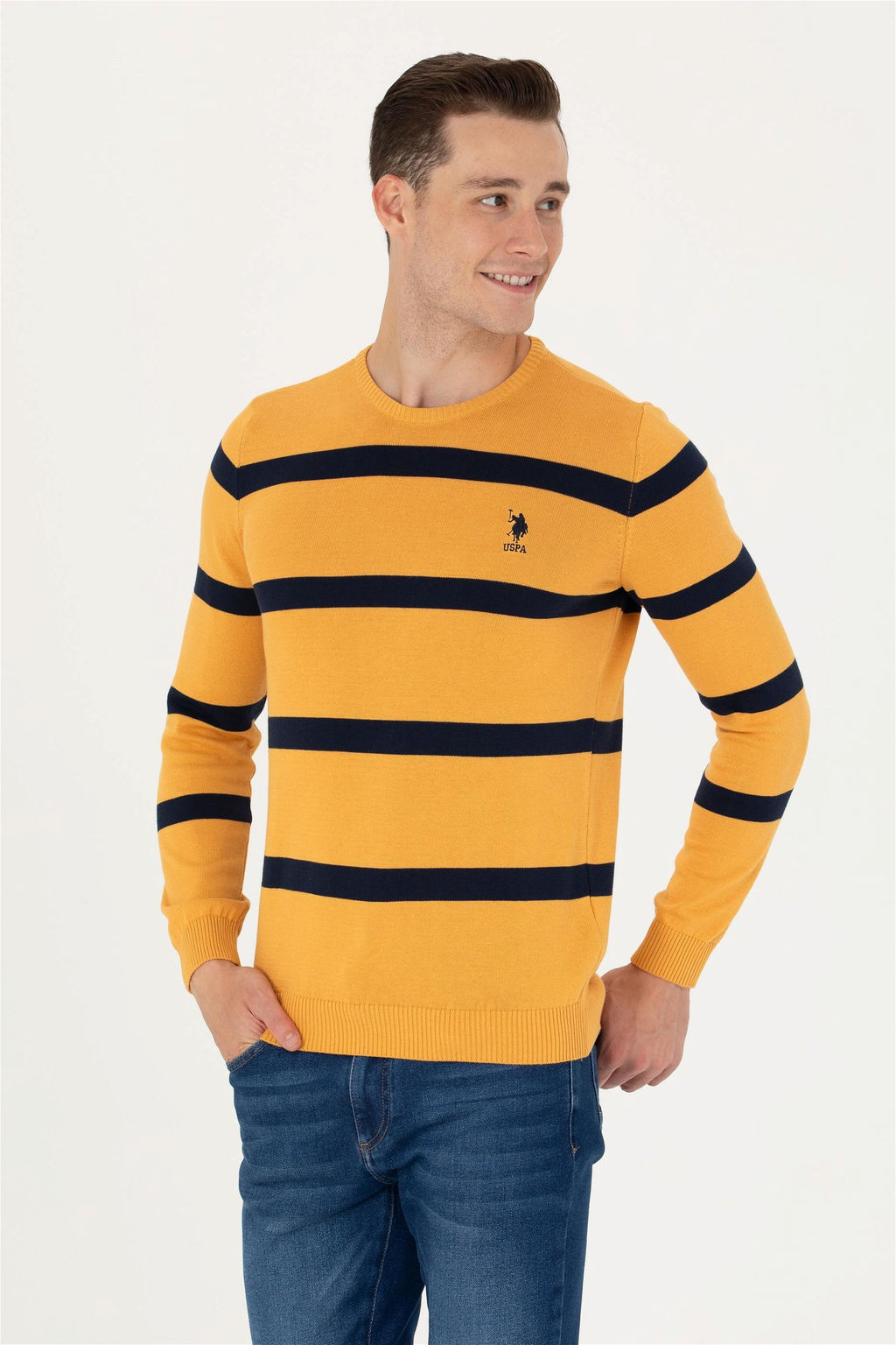 U. S. Polo Assn Мужской горчичный свитер - U.s. polo assn фото 8