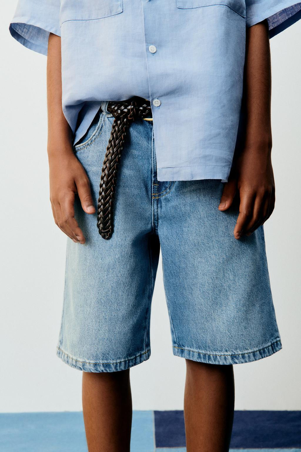 BAGGY-FIT DENIM BERMUDA SHORTS - Zara фото 5