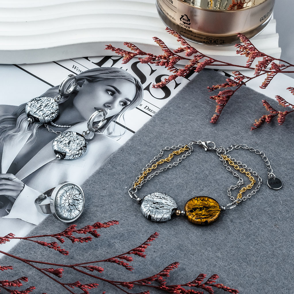 Серьги из муранского стекла METALLICA LC3485