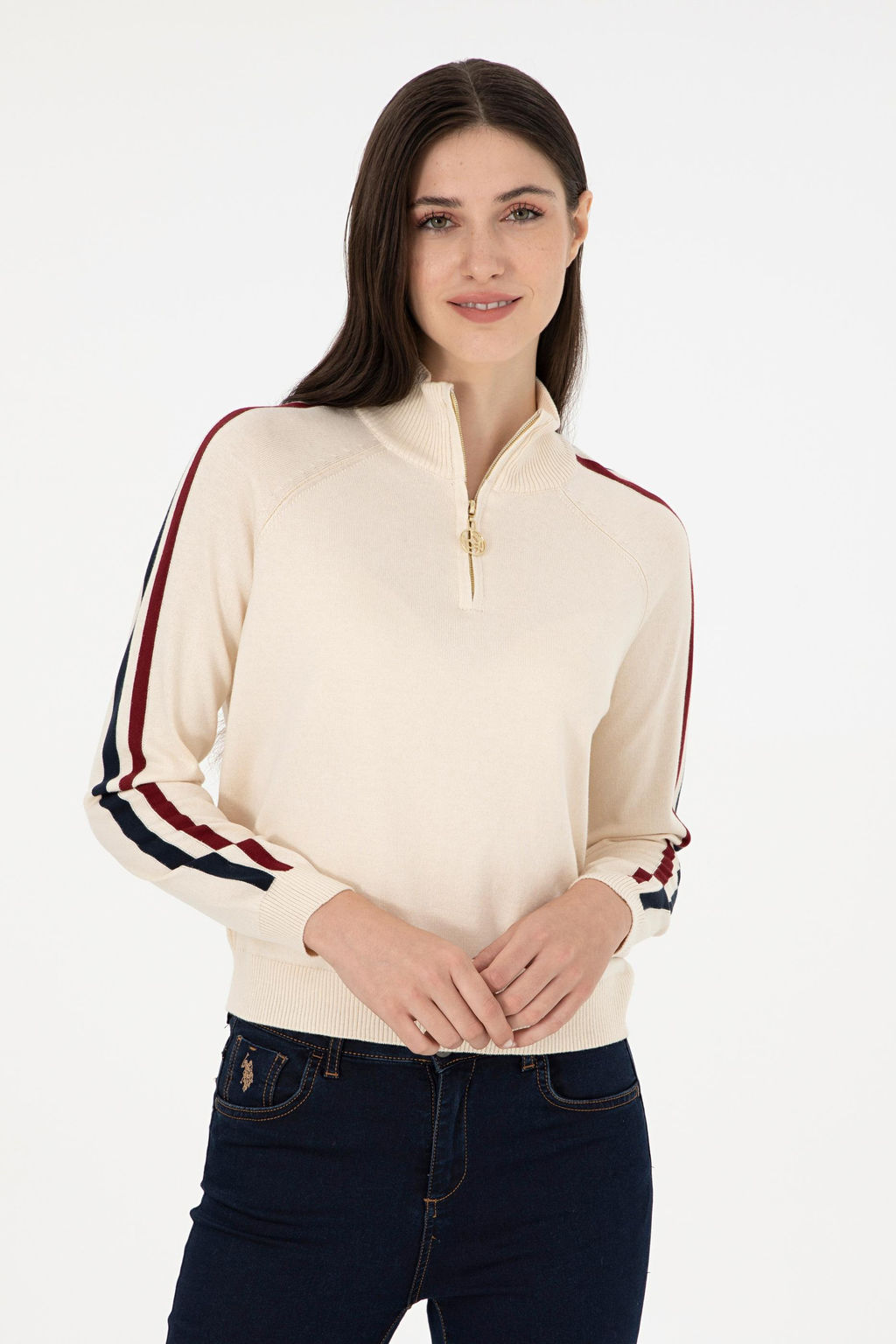 Женский кремовый свитер Неожиданная скидка в корзине - U.s. polo assn фото 8