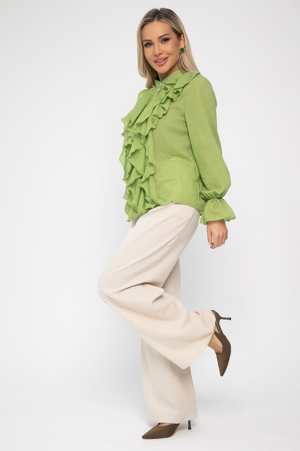 Брюки льняные Мэрлин (бежевые) Б15428-7М