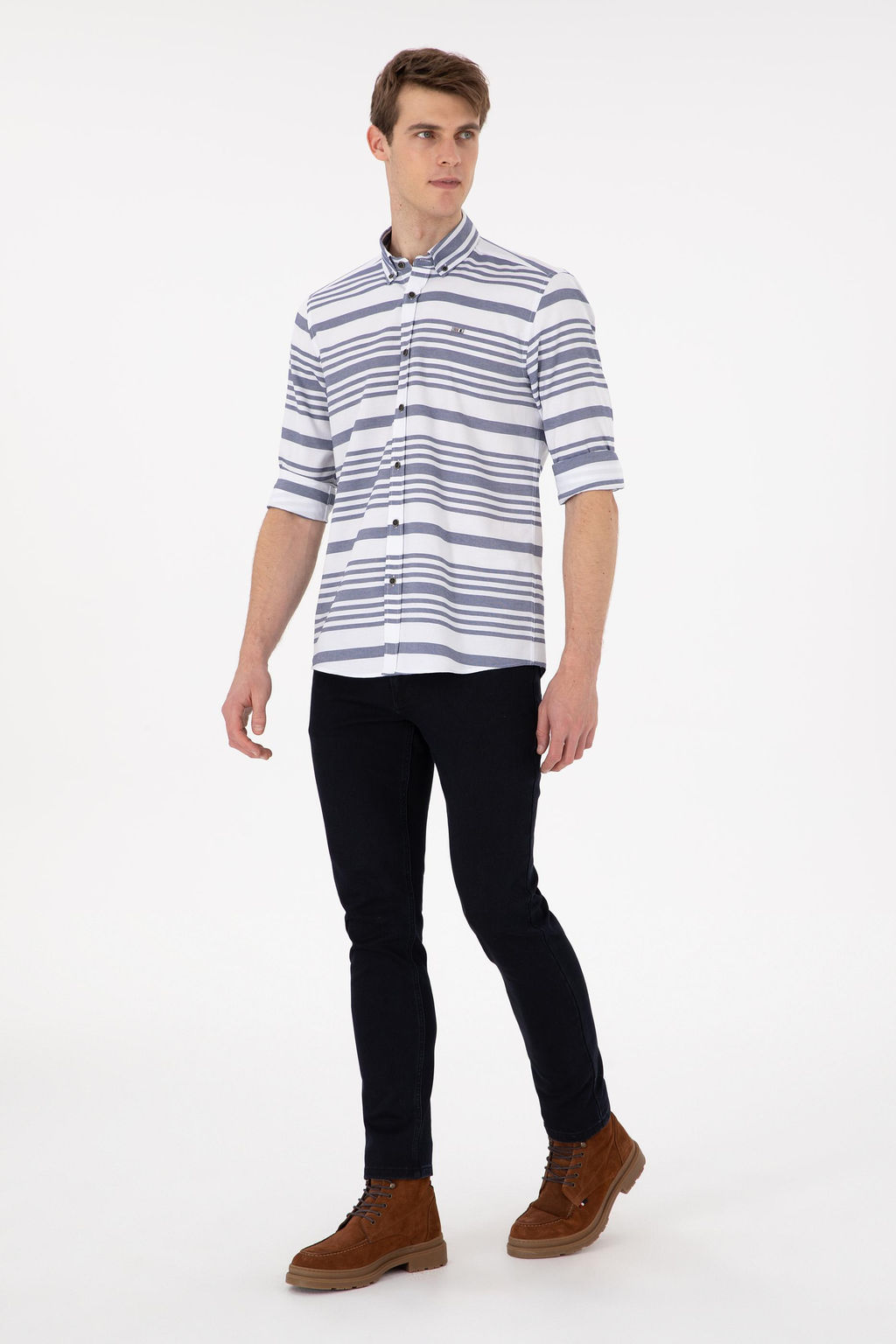 Мужская темно-синяя рубашка с длинным рукавом Неожиданная скидка в корзине - U.s. polo assn фото 4