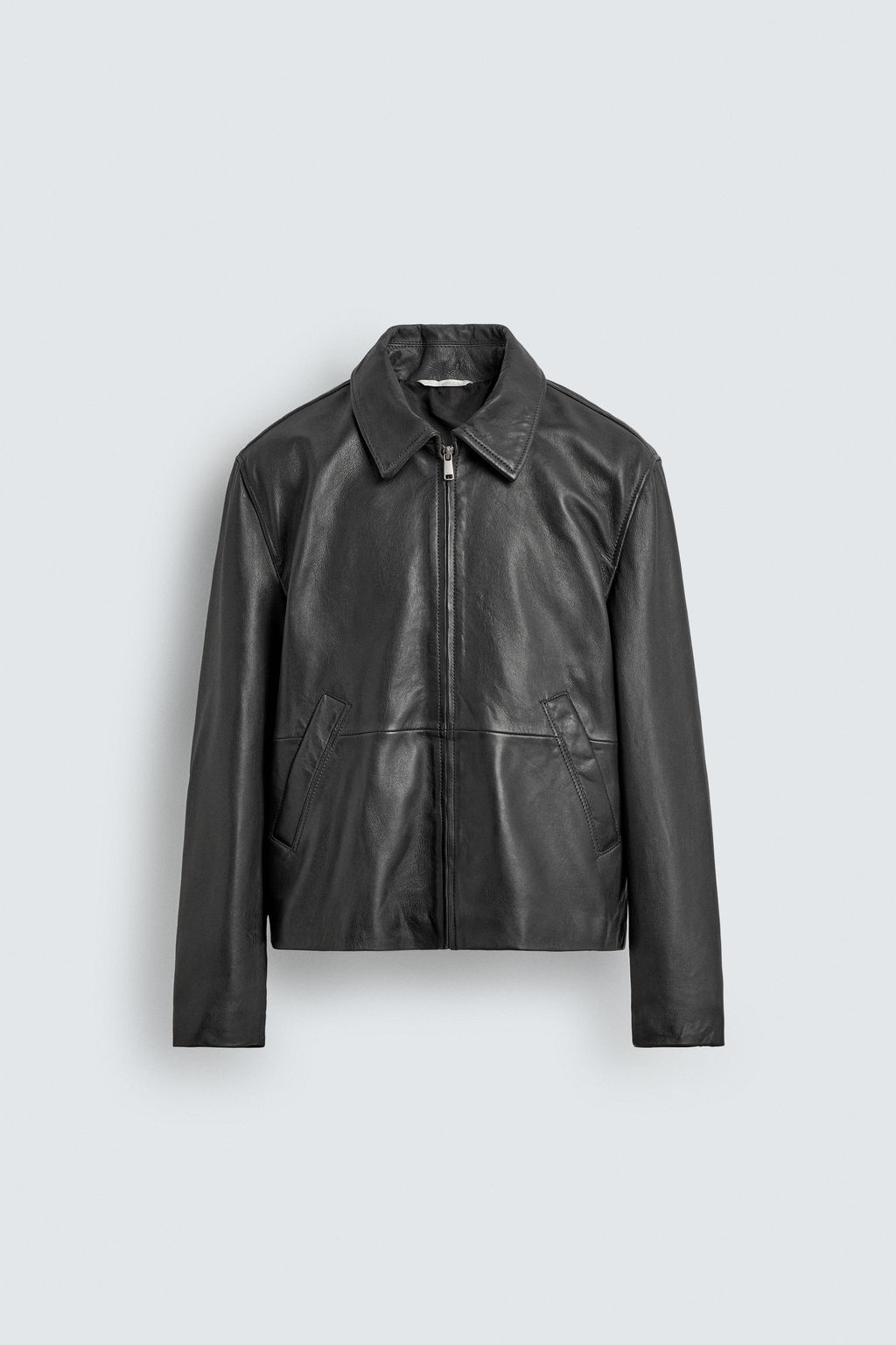 CROPPED FIT LEATHER JACKET - Zara фото 7