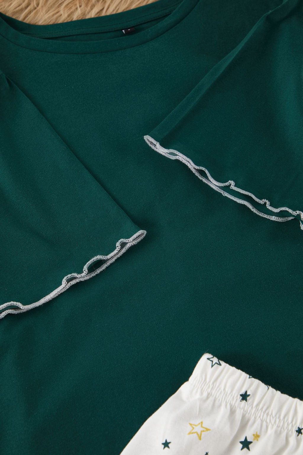 Trendyolmilla Gri Melanj Galaksi Desenli Baby Overlok Detayl? Sortlu Orme Pijama Tak?m? THMSS24PT00203 фото 16