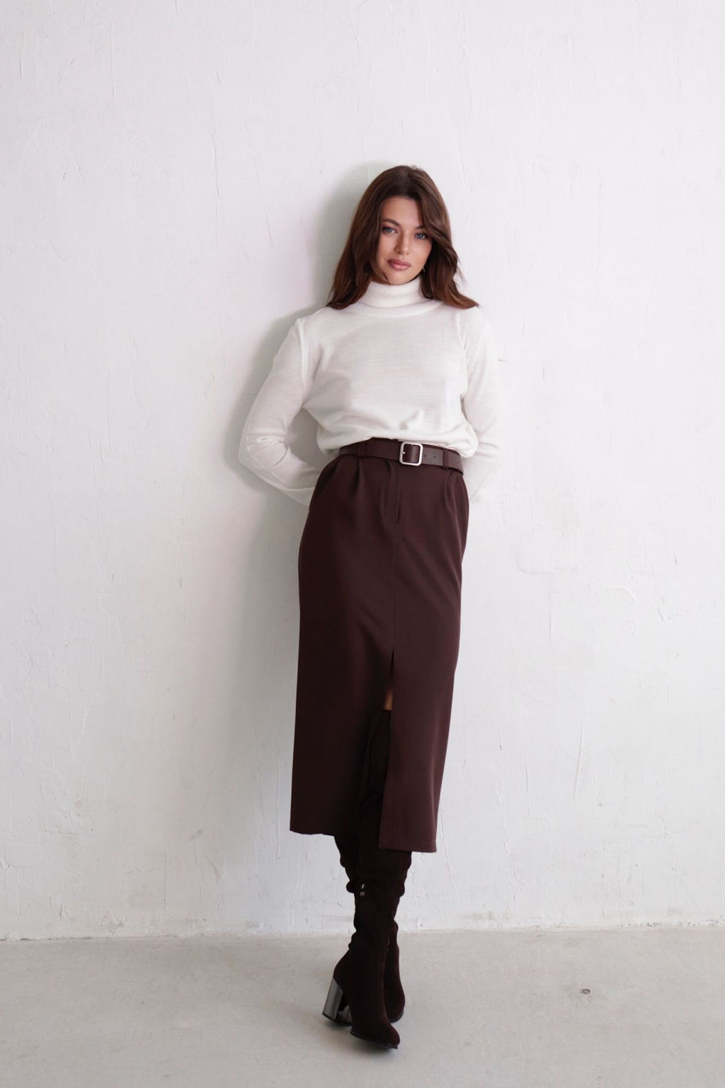 10961 Юбка миди-макси кофейная - Martichelli фото 6