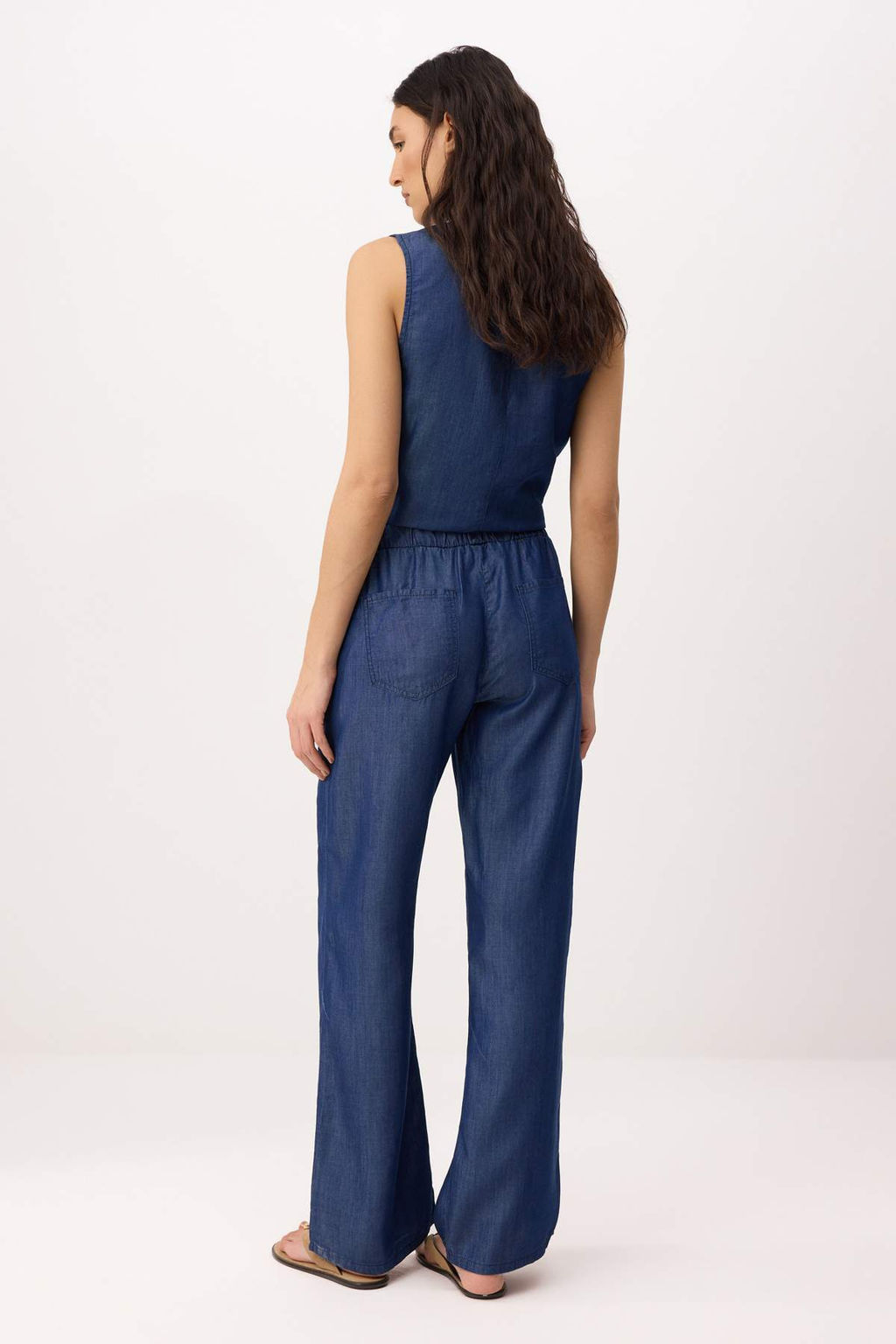 Koyu Mavi Orta Bel More Sustainable %100 Tencel Wide Leg Jeans TWOSS26JE00234 - Trendyolmilla фото 4