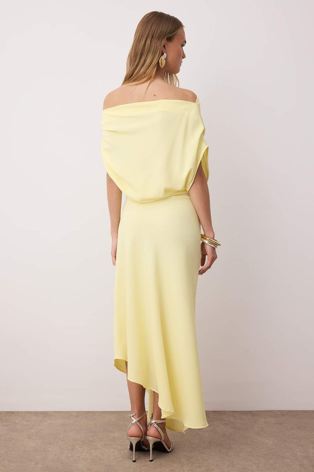 Siyah A Kesim Kay?k Yaka Dokuma Midi S?k Elbise TPRSS25EL00321 - Trendyolmilla фото 8