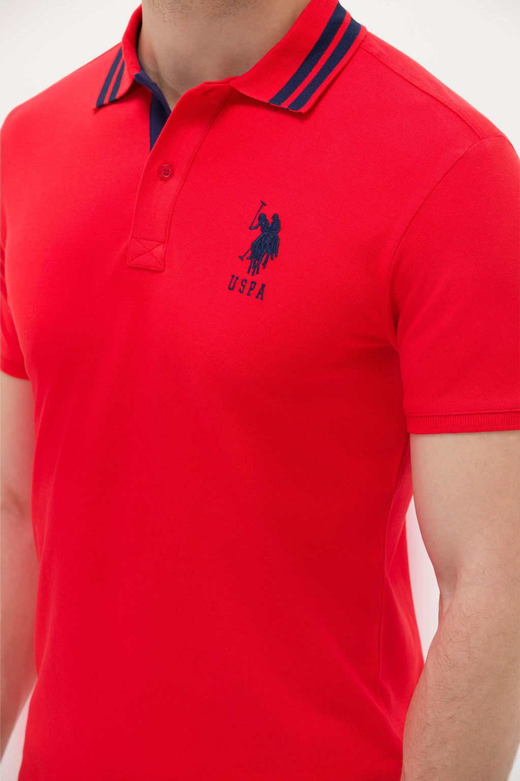 U. S. Polo Assn Мужская красная базовая футболка с воротником-поло - U.s. polo assn фото 21