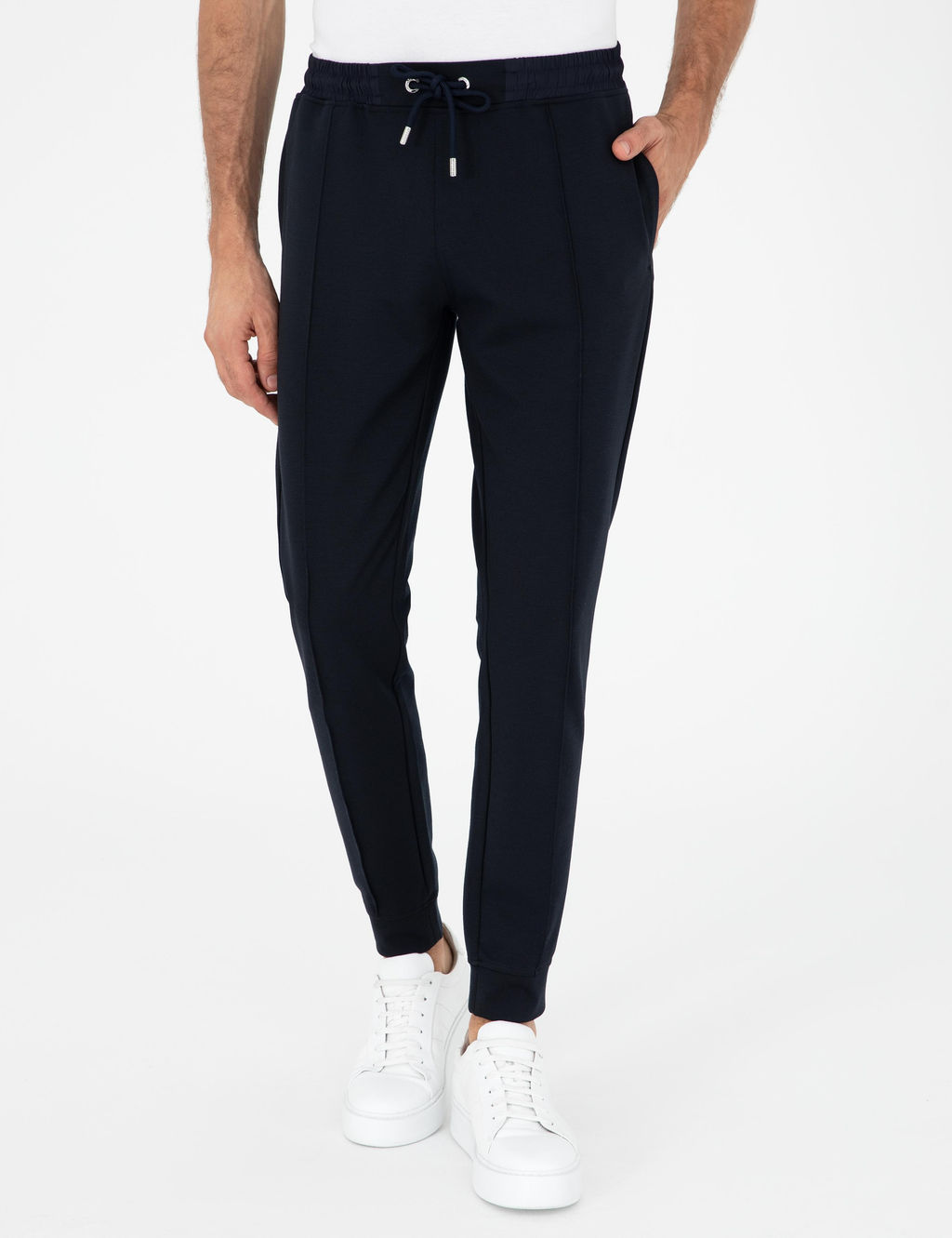Lacivert Slim Fit Pa_as_ Lastikli Nerv_rl_ E_ofman Alt_