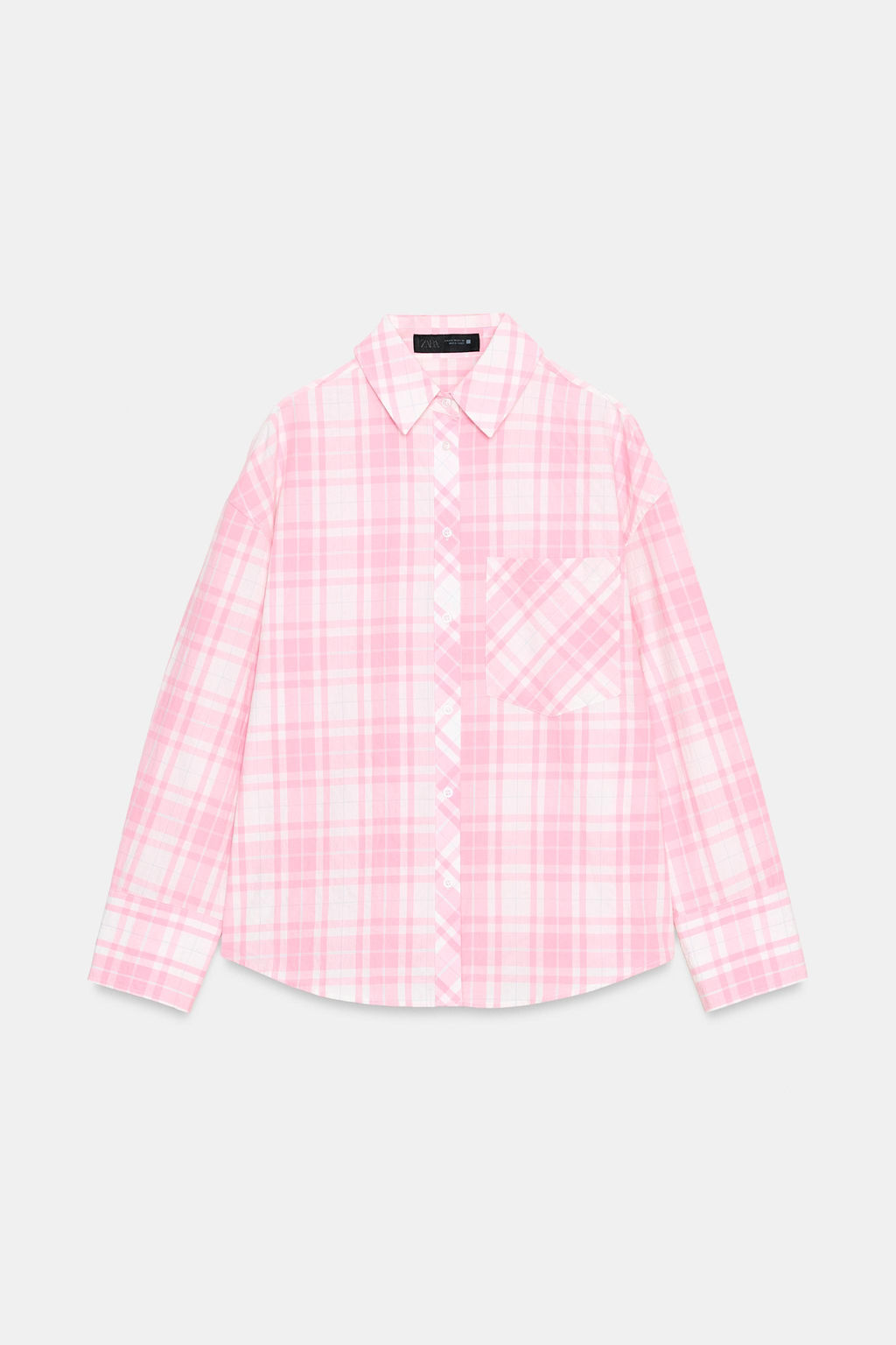 CAMISA OVERSIZE CUADROS / Rosa - Zara фото 6