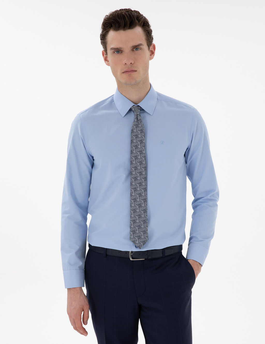 Mavi Slim Fit Uzun Kollu Basic G_mlek