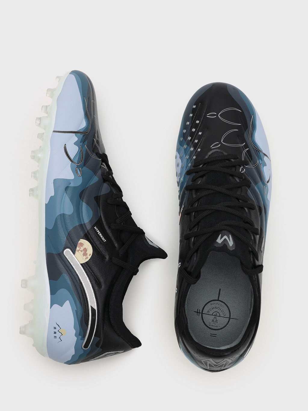 Бутсы KELME Mens Soccer Shoes (MG) (Black/Light Blue)