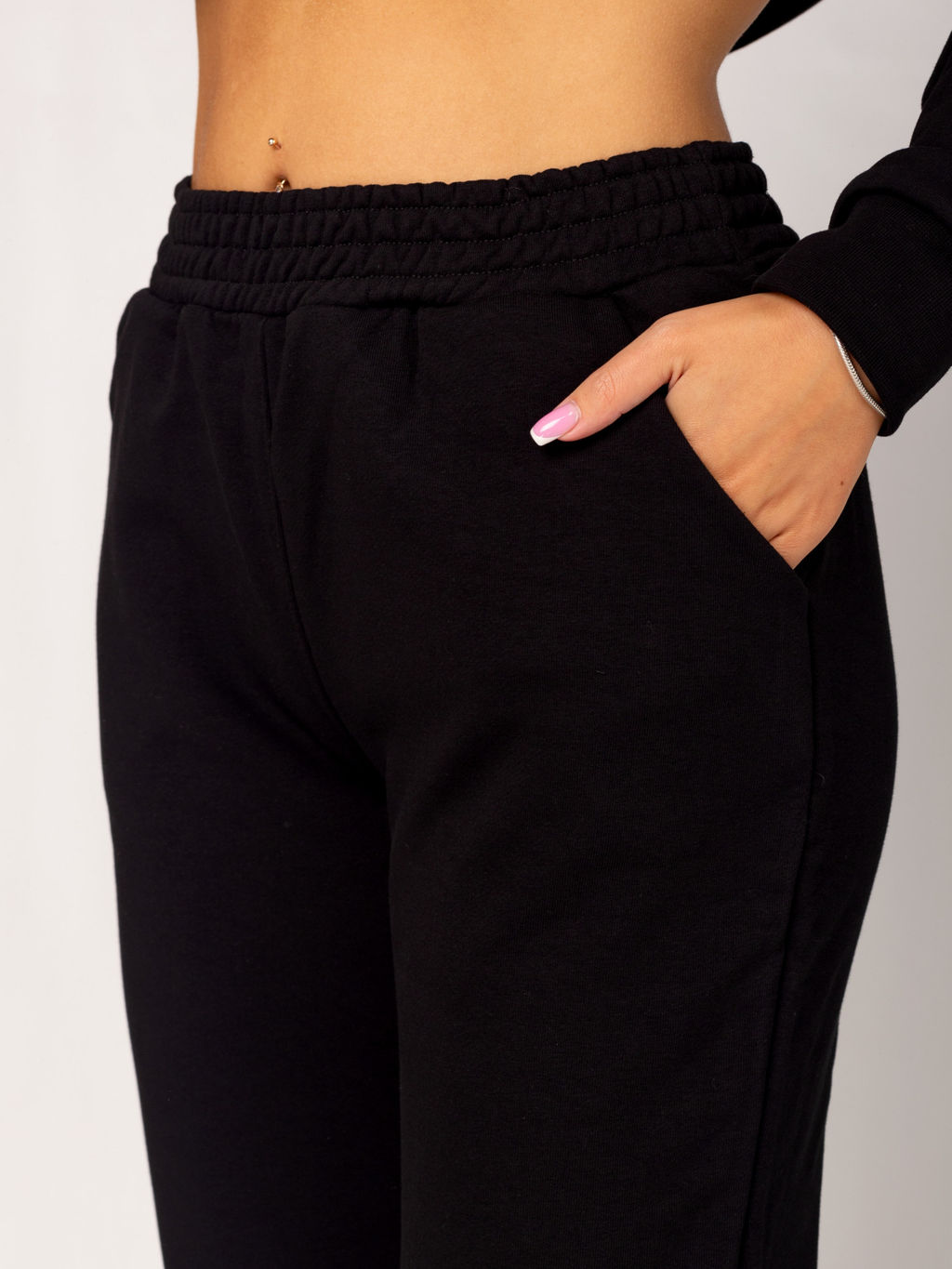 Брюки женские футер 3-х нитка петля "МОНЕ" ЧЕРНЫЙ