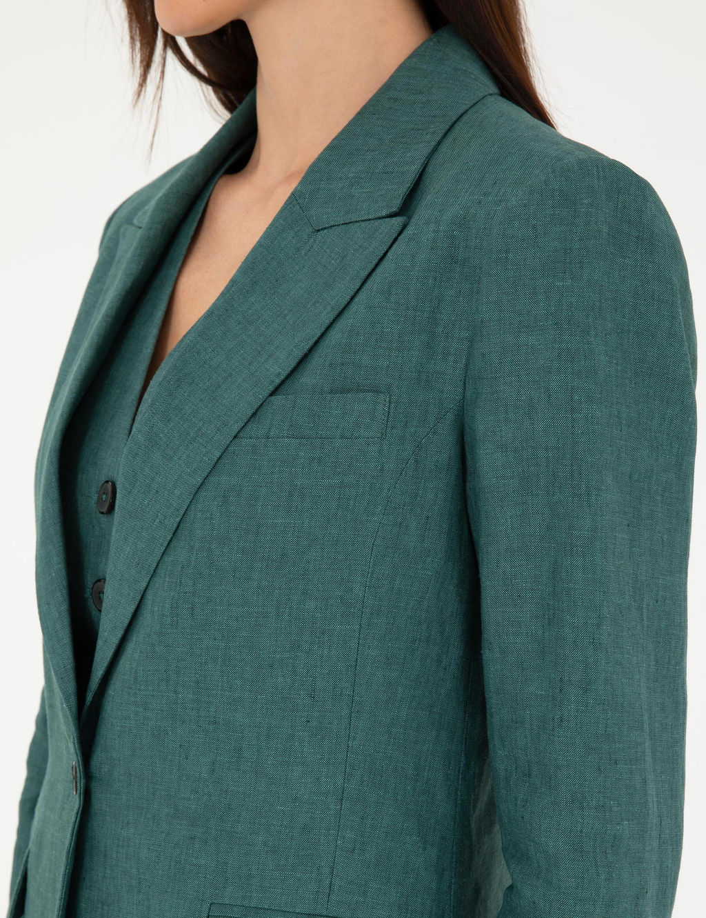 Ye_il Regular Fit Keten Ceket - Pierre cardin фото 7