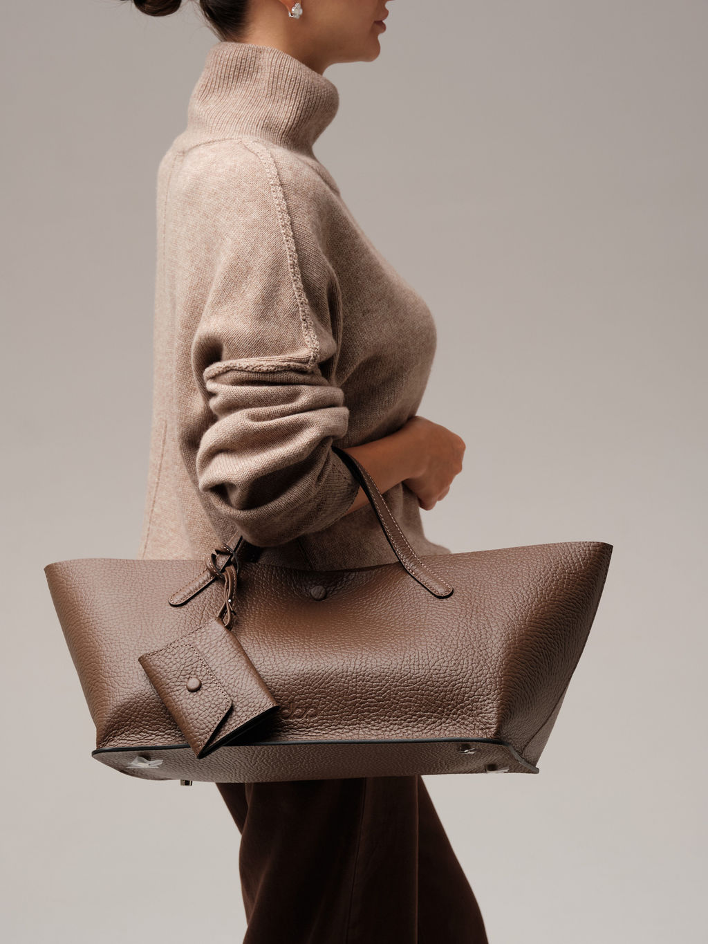 Женская кожаная сумка Dari DBR 31136 коричневый какао  фото 4