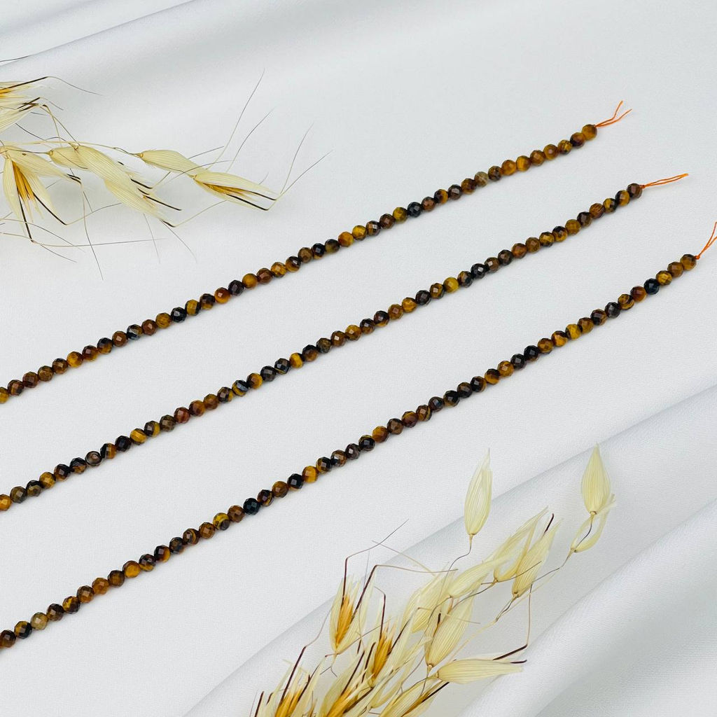 Бусины для украшений из Тигрового глаза (96 бусин) 39 см