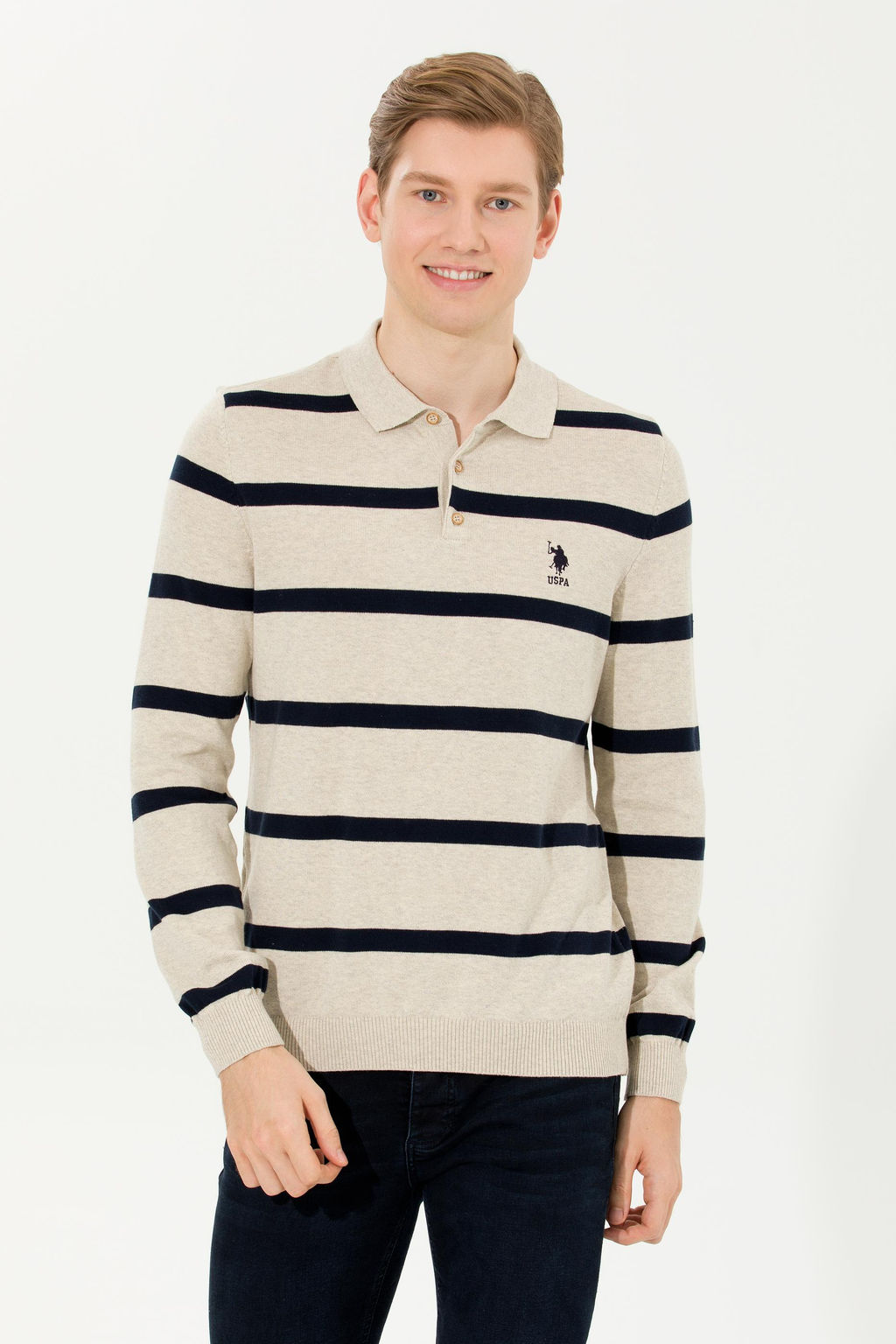 Мужской свитер из трикотажа Stone Melange - U.s. polo assn фото 13