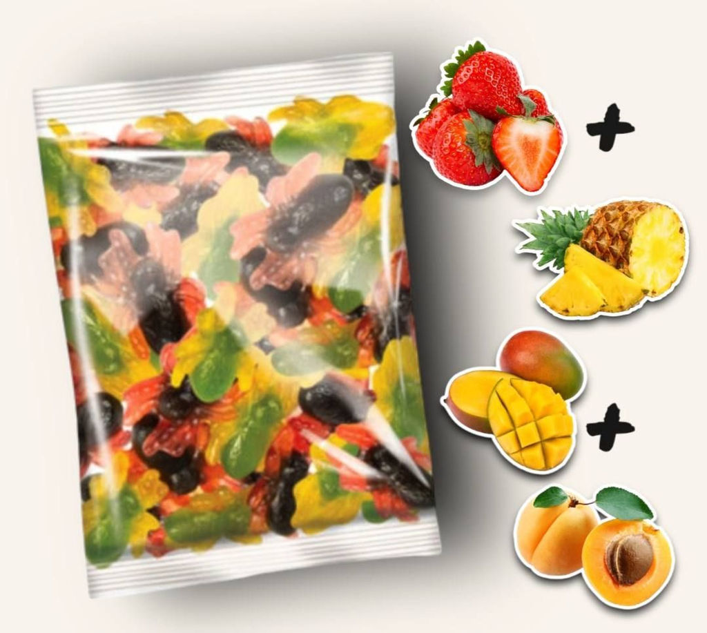 KrutFrut, мармелад жевательный с двойными вкусами: клубники и ананаса, манго и абрикоса (упаковка 0,5 кг) - Крут фрут фото 2