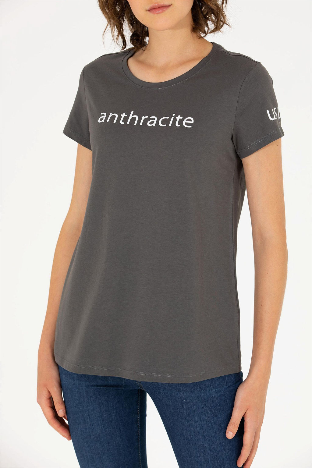 U. S. Polo Assn Женская футболка антрацитового цвета с круглым вырезом - U.s. polo assn фото 13