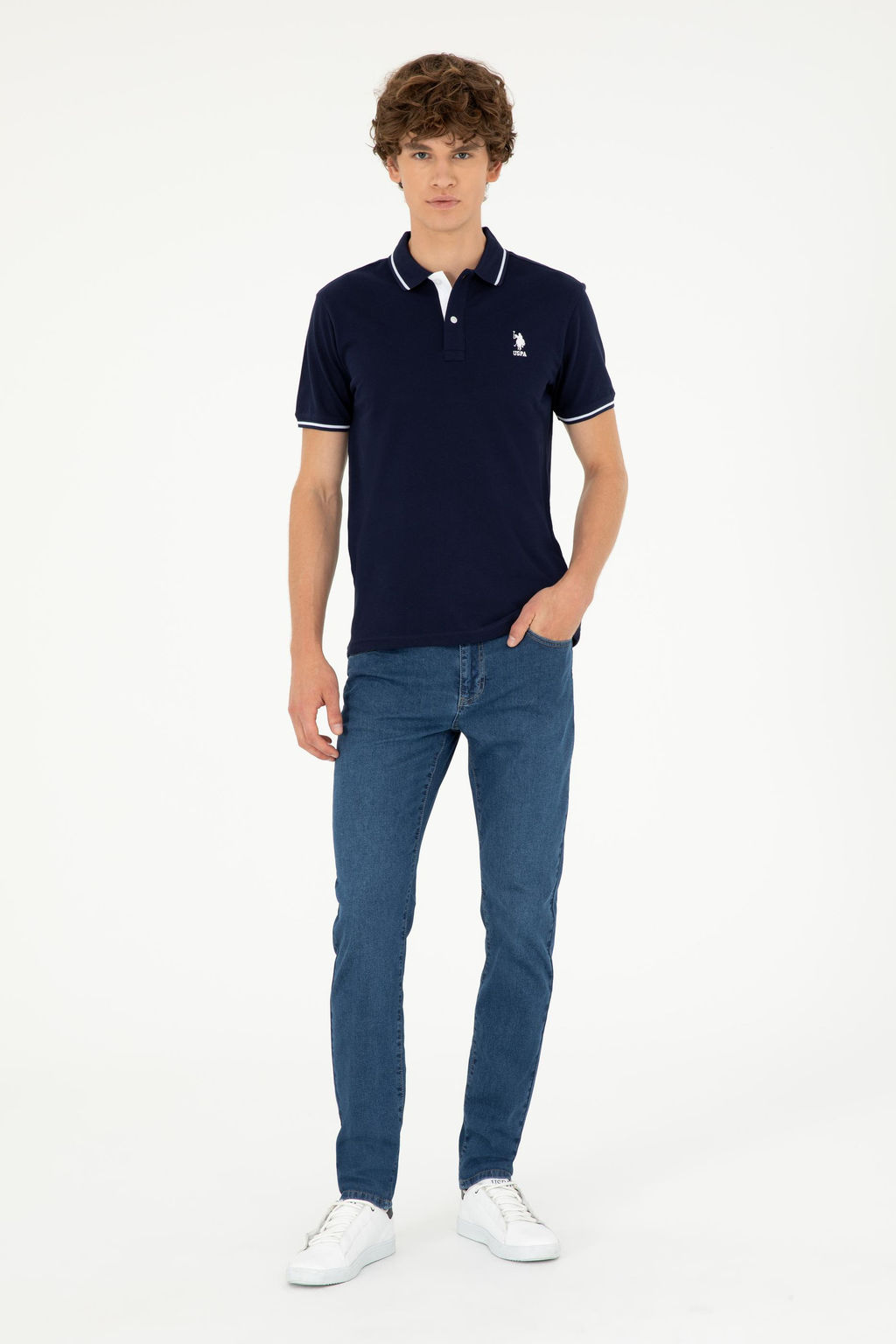 U. S. Polo Assn / Мужская темно-синяя базовая футболка - U.s. polo assn фото 11